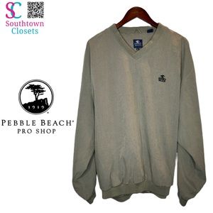 Vintage Pebble Beach Pullover V-Neck Golf Jacket.